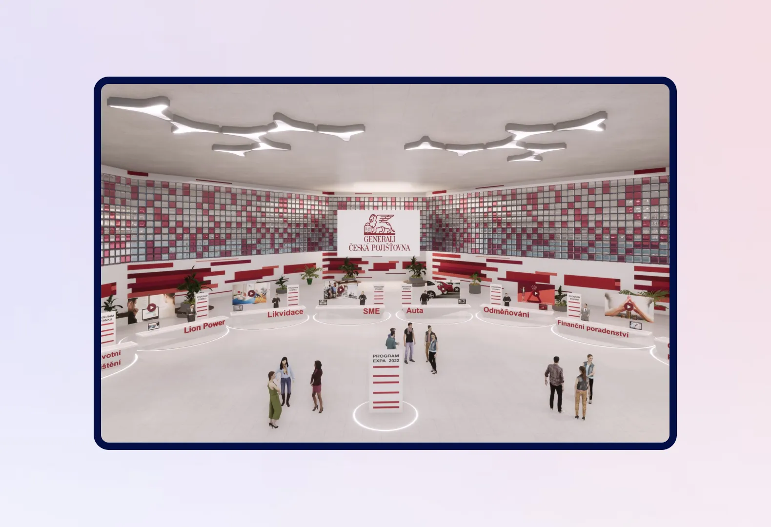 Generali virtual event sessions and booths in Happenee