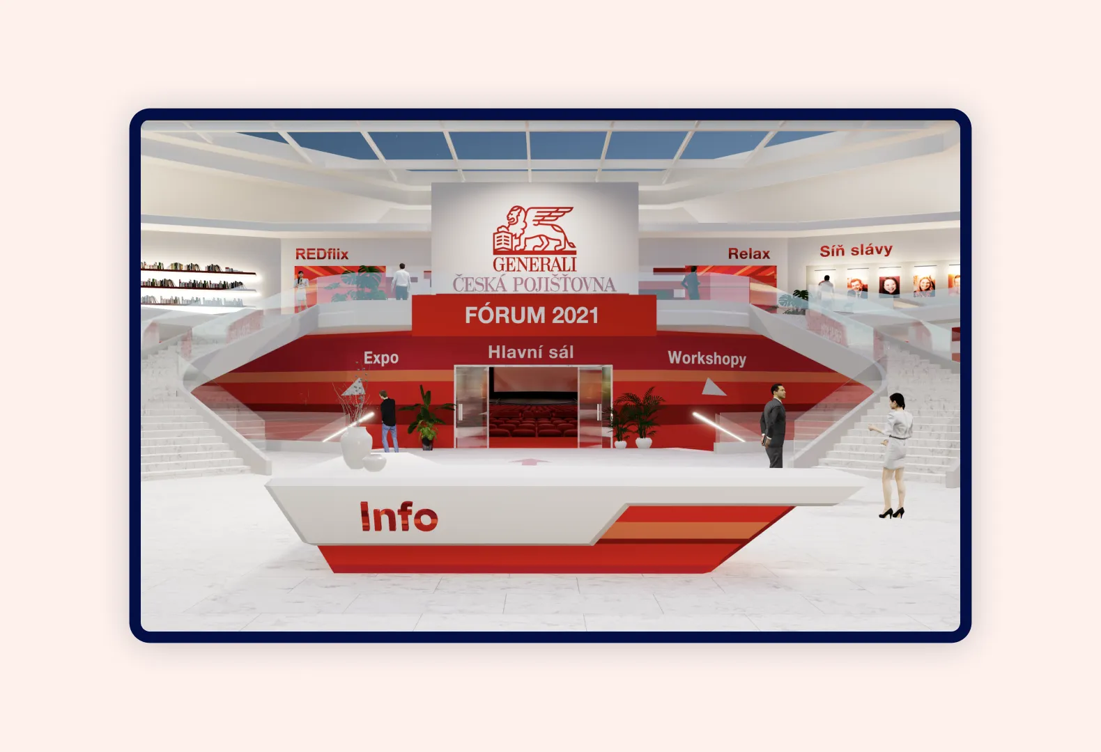 Generali Česká pojišťovna virtual event environment in Happenee