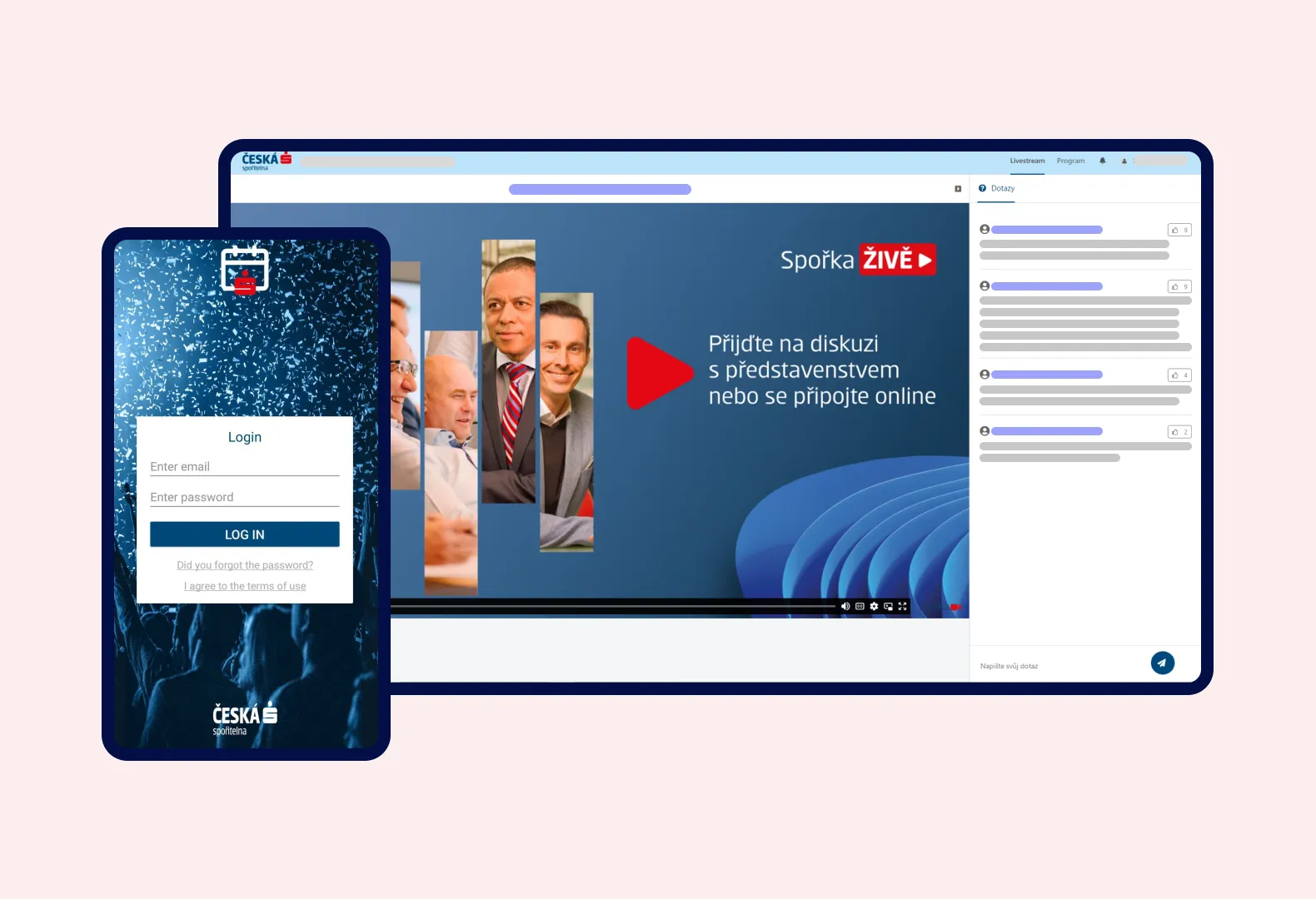 Česká spořitelna internal events platform in Happenee